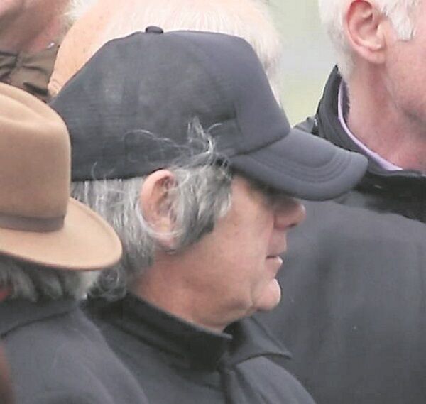A man believed to be Gerry ‘The Monk’ Hutch at the funeral yesterday