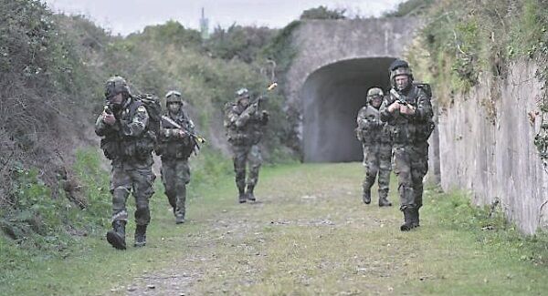 Members of the B company 12th infantry battalion, from Sarsfields Barrracks in Limerick