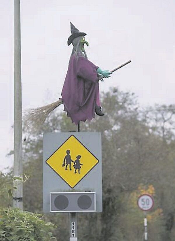 Some of the scarecrow creations are a delicate balancing act.
