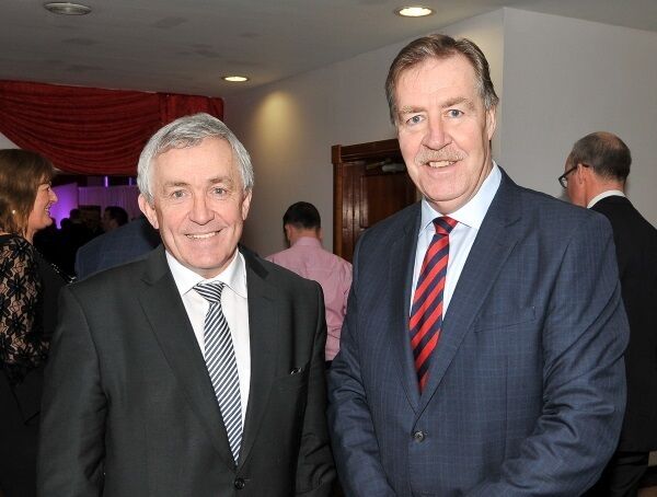 Michael O’Flynn and Donal Lenihan enjoy the Cork Person of the Year award ceremony, at the Rochestown Park Hotel. Michael O’Flynn and Donal Lenihan enjoy the Cork Person of the Year award ceremony, at the Rochestown Park Hotel.