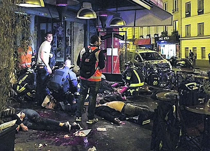 The scene of carnage as emergency services assess the scene. The scene of carnage as emergency services assess the scene.