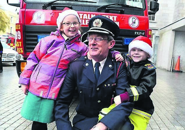 Eddie Buckley with his grandchildren Katie and Sam Rodgers at the campaign launch yesterday.Picture: AP