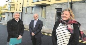 James O’Halloran, Clúid’s new business and development manager, housing manager John O’Sullivan, and Frances O’Brien, housing officer, at the Granary