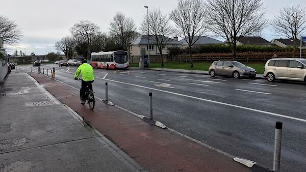 Some of the “flexible wands” that have been erected outside Raheen Church