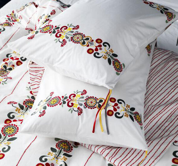Traditional patterns applied to modern linens by Ikea