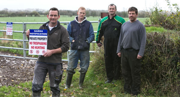 FARMERS ON GUARD: Liam Houlihan, Michael Carroll, Liam Herlihy and Shay Galvin. Picture: Brian Gavin/Press 22