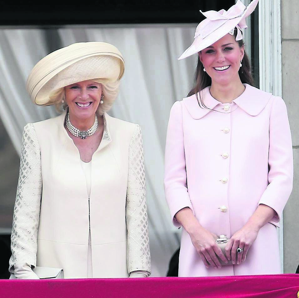 Camilla with Kate Middleton (right). While the relationship with her and William is amicable, they are not very close since the young couple moved to the country and William emphasises that their children have two grandfathers but only one grandmother.