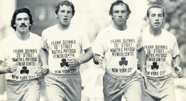Sean, Brian, Frank and Michael Quinn, running in the New York city marathon in 1980. Picture Nick Bradshaw