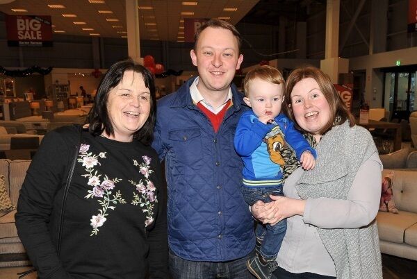 Theresa O’Regan, with David, Fionn and Theresa Barry at Harvey Norman, Cork. Picture: David Keane
