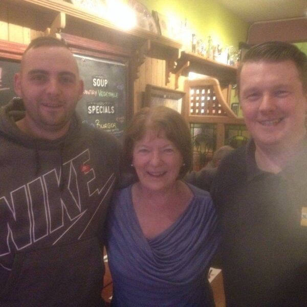 Ita Winston meets the men who saved her life, Emmet O’Sullivan on the left and Mark Murray