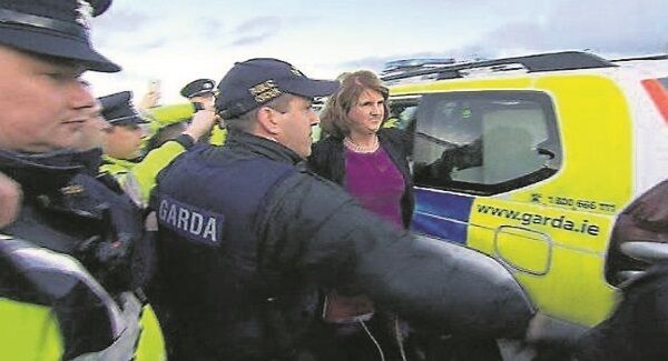 Joan Burton during the Jobstown protest in November 2014. Joan Burton during the Jobstown protest in November 2014.