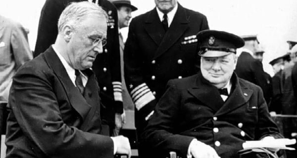 US PRESIDENT Franklin D Roosevelt and British Prime minister Winston Churchill