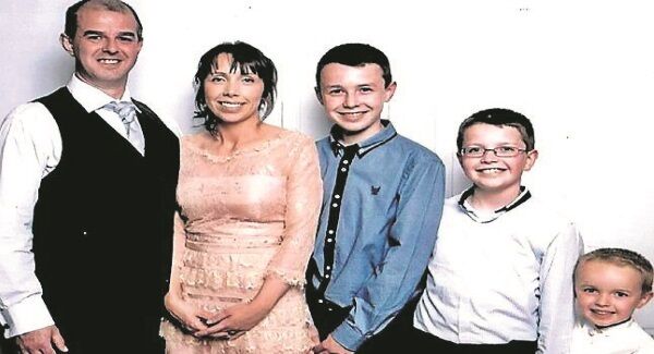 Alan Hawe with his wife Clodagh and their children Liam, 13, Niall, 11, and Ryan, 6. Picture: Hawes/Coll families/PA Wire