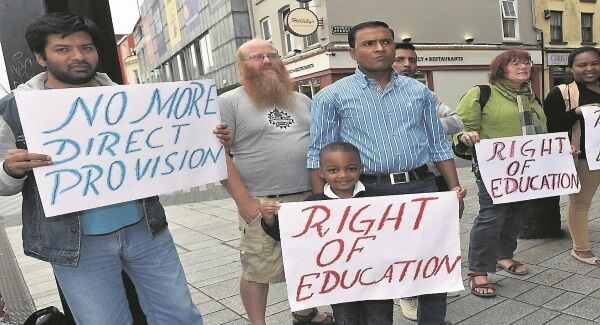 Asylum seekers protesting over direct provision in Cork last month. Picture: Eddie O’Hare Asylum seekers protesting over direct provision in Cork last month. Picture: Eddie O’Hare