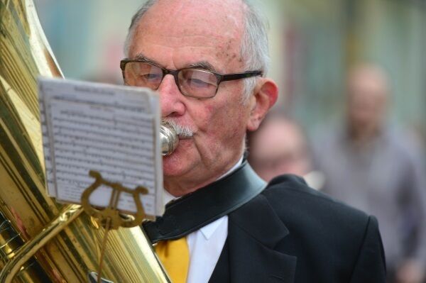 The Blarney Brass and reed Band performing in the Street Parade at the Guinness Cork Jazz Festival. Picture: Michael MacSweeney/Provision