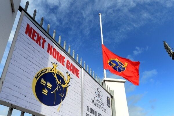 The Munster flag flying at half mast at Musgrave Park, Cork. Picture: Denis Scannell