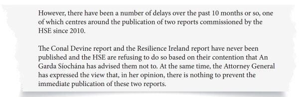 Extract from an email from John Deasy TD to Garda Commissioner Noirín O’Sullivan on January 3 Extract from an email from John Deasy TD to Garda Commissioner Noirín O’Sullivan on January 3