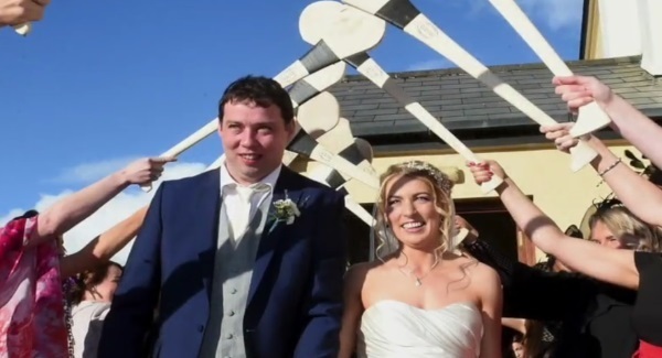 Cork County Senior Camogie Champions line out for wedding of teammate