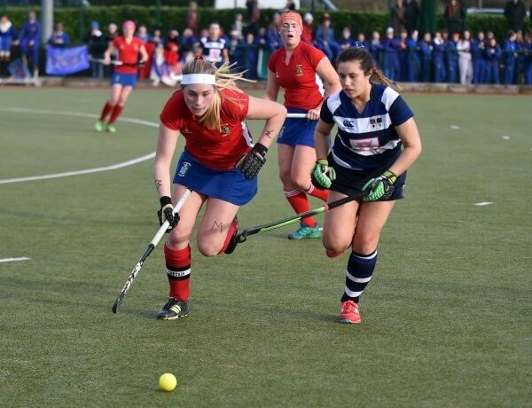 Ursuline Convent captain Brona Dowling in a race for possession with Crescent College Comprehensive’s Niamh O’Keeffe. Picture: Eddie O’Hare