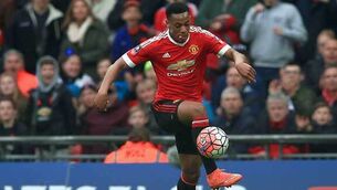 Red letter day for Manchester United’s Anthony Martial