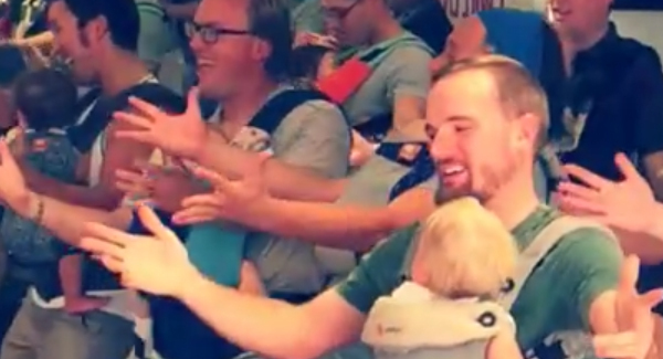 Video: Check out these adorable line-dancing dad and baby duos