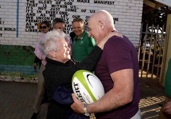 WHEN IRISH EYES ARE SMILING: Missionvale Care Centre, Port Elizabeth, founder Ethel Normoyle with Ireland team manager Mick Kearney during the 2016 tour to South Africa. Picture: Inpho/Billy Stickland WHEN IRISH EYES ARE SMILING: Missionvale Care Centre, Port Elizabeth, founder Ethel Normoyle with Ireland team manager Mick Kearney during the 2016 tour to South Africa. Picture: Inpho/Billy Stickland