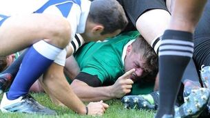 Jordi Murphy celebrates scoring their first try 5/11/2016