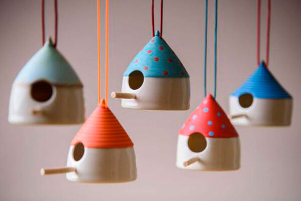 Mary Neeson’s porcelain bird - feeders are one of her favourite designs.