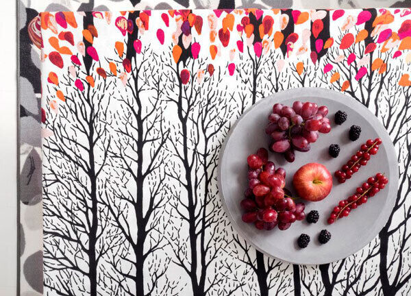 Vallila’s Lehtisade Coated Fabric in Red, €22.66 per metre. www.vallila.co.uk