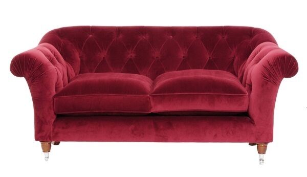 The Chesterfield sofa design with its rounded arms and back has never gone out of fashion, even after three hundred years. Laura Ashley’s Mayfield version takes the look and upholsters it with a fashionable, crushed raspberry velvet for maximum comfort (€1,700).