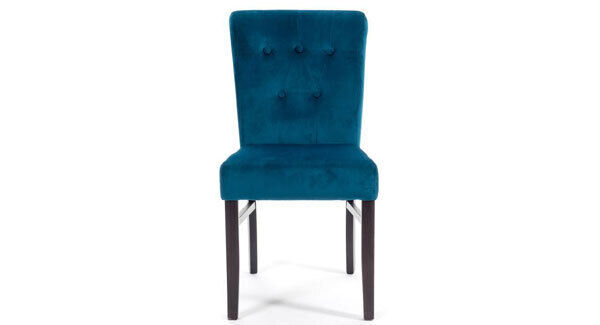 The Chianti in rich teal is a neat, compact and more lightweight option than many solid upholstered dining chairs (€275 at Casey’s).