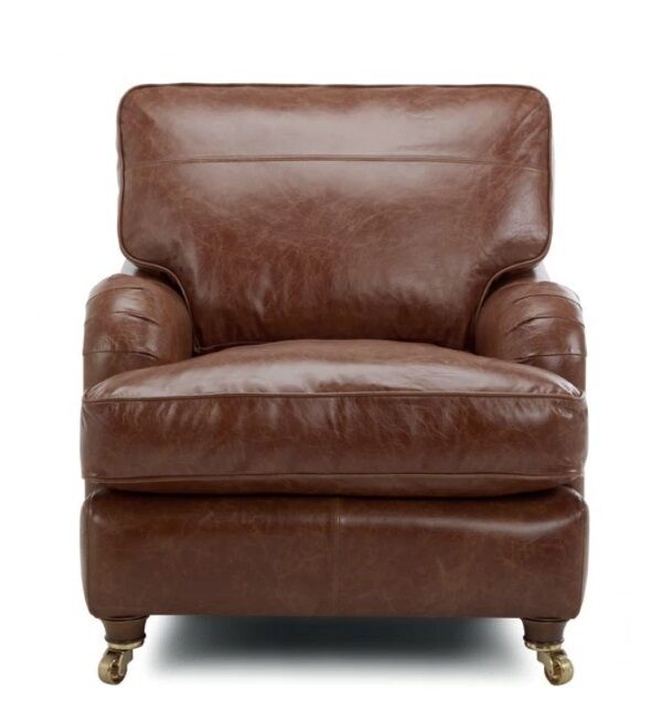 Brown leather chair, from their Iconic Shapes collection, DFS