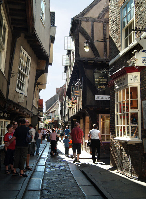 The Shambles on a busy day looking down to Little Shambles in York. Picture: www.visityork.org