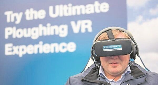 Agriculture Minister Michael Creed at the Bank of Ireland Virtual Reality Ploughing experience. Picture: Naoise Culhane Agriculture Minister Michael Creed at the Bank of Ireland Virtual Reality Ploughing experience. Picture: Naoise Culhane
