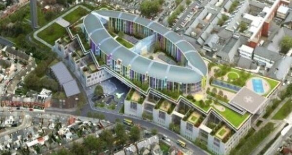 The design of the new children’s hospital at St James’s Hospital. Fears have been expressed over traffic congestion inhibiting access, and a lack of parking at the city centre location. The design of the new children’s hospital at St James’s Hospital. Fears have been expressed over traffic congestion inhibiting access, and a lack of parking at the city centre location.