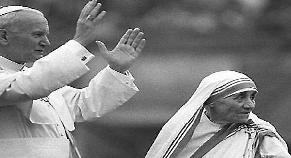 Mother Teresa with St John Paul II, her greatest champion. Mother Teresa with St John Paul II, her greatest champion.