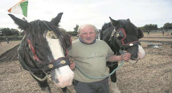 Ger McCarthy, from Rossmore, Clonakilty, Co Cork, with his horses Larry and Fred. Picture: Dan Linehan Ger McCarthy, from Rossmore, Clonakilty, Co Cork, with his horses Larry and Fred. Picture: Dan Linehan