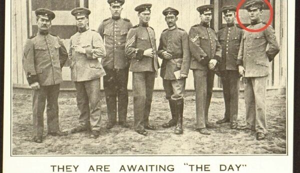 Timothy Quinlisk (circled right), the first civilian executed as a suspected spy by the Cork No. 1 Brigade of the IRA, on 18 February 1920, had been recruited by Roger Casement to ‘The Irish Brigade’, composed of former British POWs in Germany who were to have aided in the Easter Rising of 1916. Quinlisk appears here in this postcard photo of the non-commissioned officers of Casement’s brigade—labeled ‘They Are Awaiting “The Day”’. Picture: Courtesy of Joseph McGarrity Collection, Digital Library@Villanova University