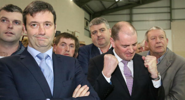 Fine Gael’s Michael D’Arcy (front left) has broken ranks with his party and called on the commissioner to resign. Picture: Mary Browne