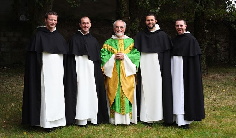 Left to right: Bro Philip Mulryne OP, Bro Matthew Farrell OP, fr Gregory Carroll OP (provincial), Bro Jesse Maingot OP and Bro Michael Ronan O' Dubhghaill OP Credit: Irish Dominican Vocations Blog - Fr Ciaran Dougherty OP
