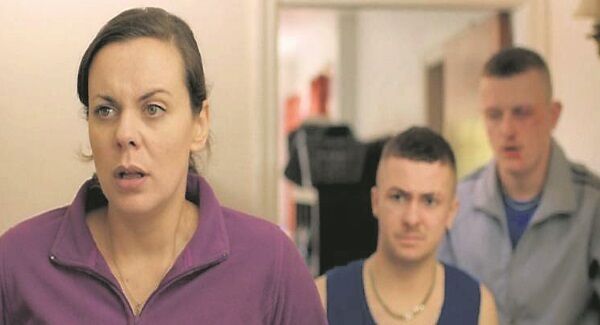 Hilary Rose in The Young Offenders with Alex Murphy and Chris Walley.