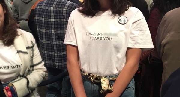 This teenage girl protested a Donald Trump rally with a 'grab my p*ssy' t-shirt