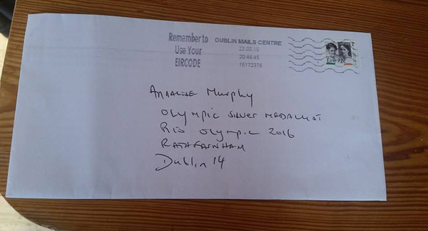 Dublin postman delivers letter addressed to "Olympic Silver Medallist"