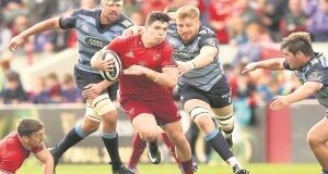 Munster’s Alex Wootton evades a tackle from Cardiff’s Macauley Cook in the PRO14 win at Thomond Park on Saturday. Picture: Billy Stickland Munster’s Alex Wootton evades a tackle from Cardiff’s Macauley Cook in the PRO14 win at Thomond Park on Saturday. Picture: Billy Stickland