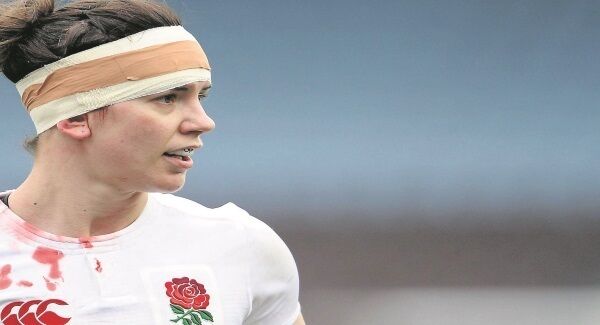 England captain Sarah Hunter was bloodied but unbowed in this year’s Six Nations clash with Italy in London. Picture: Ashley Western