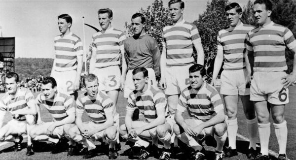 25th May 1967: The Celtic team line up before their European Cup Final match against Inter Milan in Lisbon. They went on to win 2-1.