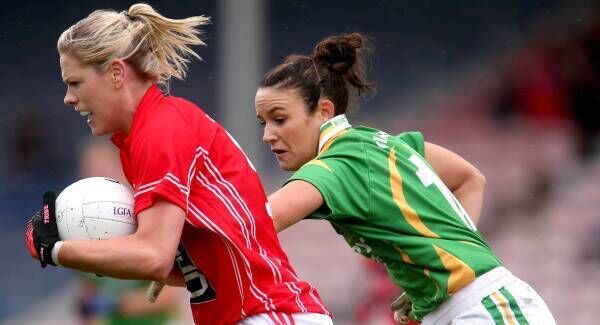 TG4 All-Ireland Senior Championship Semi-Final 2013. Corkâs Angela Walsh and Louise Galvin of Kerry. Pic: INPHO/Ryan Byrne TG4 All-Ireland Senior Championship Semi-Final 2013. Corkâs Angela Walsh and Louise Galvin of Kerry. Pic: INPHO/Ryan Byrne