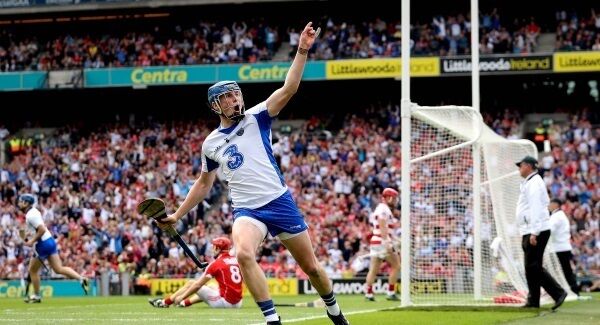 Austin Gleeson salutes the fans after scoring Waterford’s third goal in yesterday’s All-Ireland SHC semi-final. Picture: Ryan Byrne Austin Gleeson salutes the fans after scoring Waterford’s third goal in yesterday’s All-Ireland SHC semi-final. Picture: Ryan Byrne