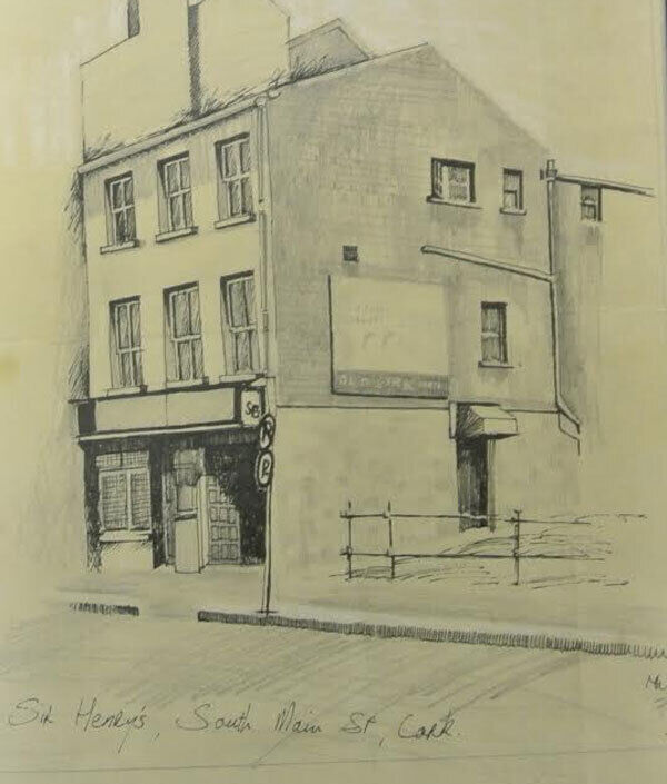 William Harrington’s drawing of the old Sir Henry’s in Cork from the Dwyer estate at Woodward’s (€500-800).