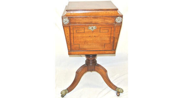 A Georgian brass bound wine cooler from the Dwyer estate at Woodward’s (€400-500).